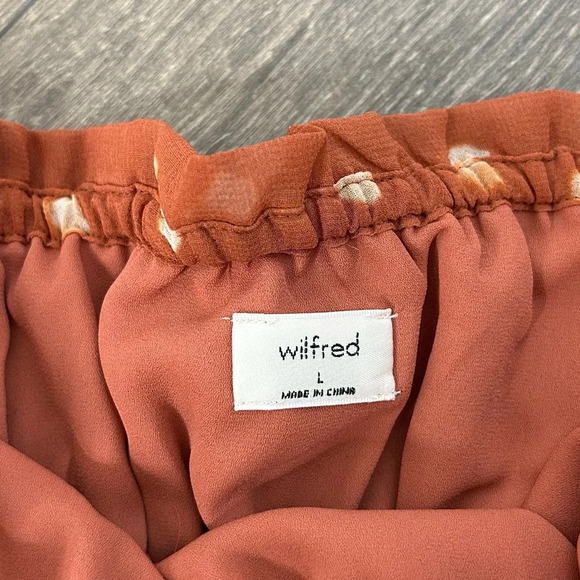 Aritzia Wilfred Ballad Camisole Tank Top Polka dot Crop Smocked  chiffon Orange - Picture 10 of 11